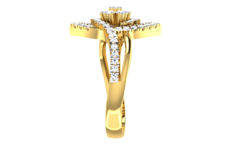 IGI Certified Natural Diamond Women's Ring 14K/18K Fine White and Yellow Gold