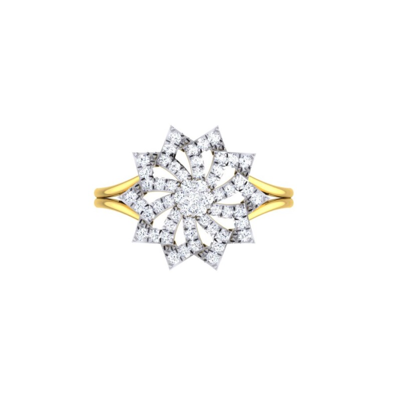 IGI Certified Natural Diamond Women's Ring 14K/18K Fine White and Yellow Gold