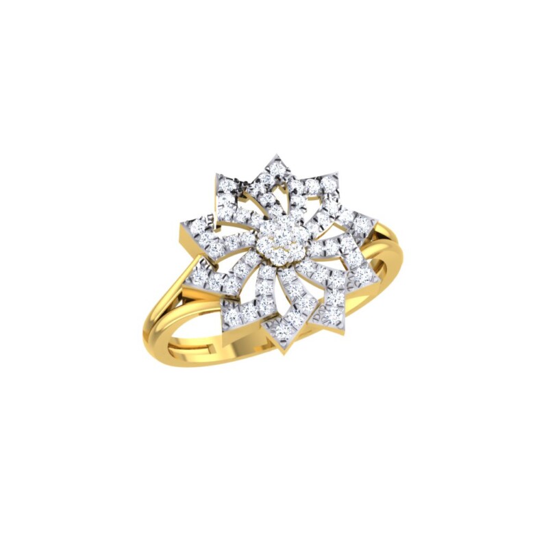 IGI Certified Natural Diamond Women's Ring 14K/18K Fine White and Yellow Gold