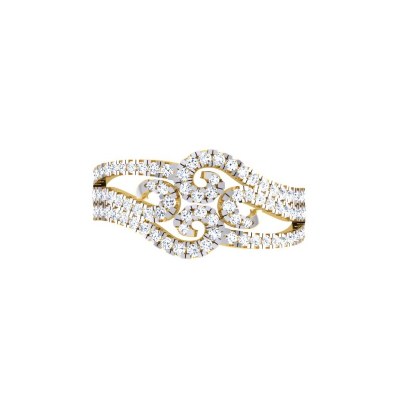 IGI Certified Natural Diamond Women's Ring 14K/18K Fine White and Yellow Gold