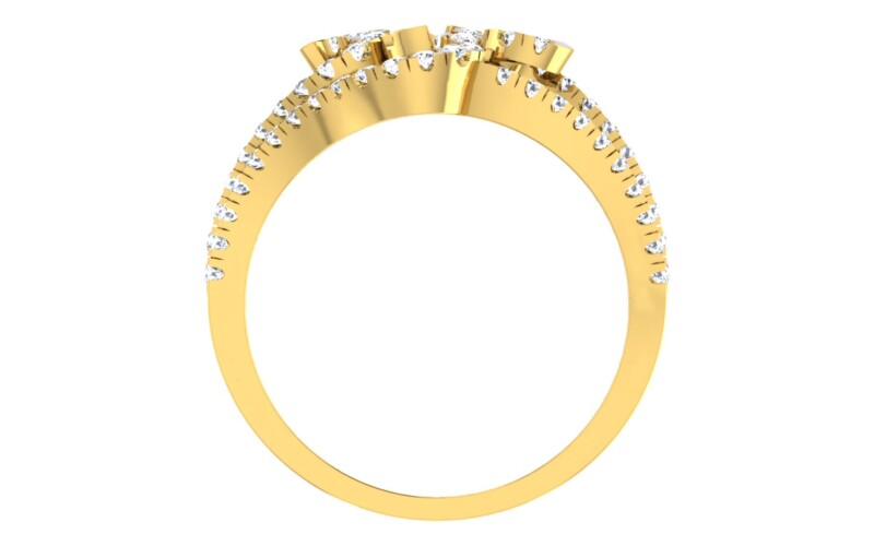 IGI Certified Natural Diamond Women's Ring 14K/18K Fine White and Yellow Gold