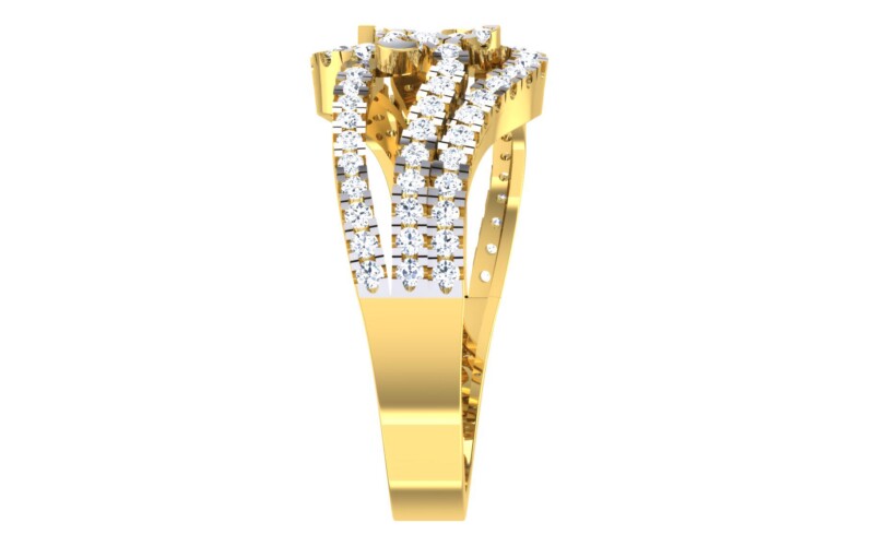 IGI Certified Natural Diamond Women's Ring 14K/18K Fine White and Yellow Gold