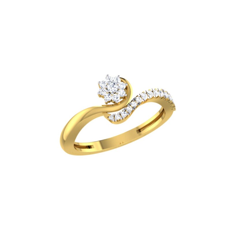 IGI Certified Natural Diamond Women's Ring 14K/18K Fine White and Yellow Gold