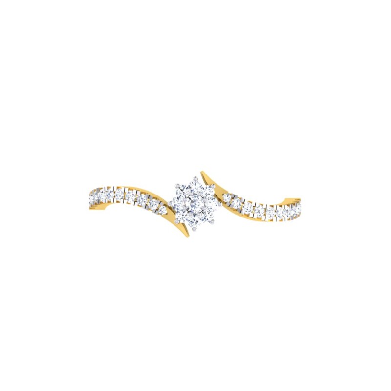 IGI Certified Natural Diamond Women's Ring 14K/18K Fine White and Yellow Gold