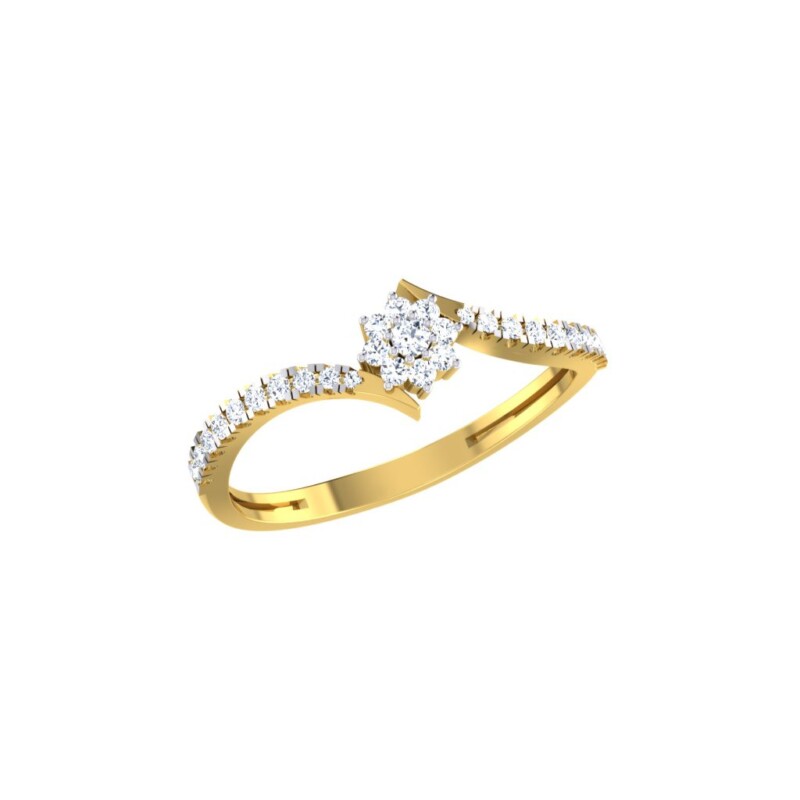 IGI Certified Natural Diamond Women's Ring 14K/18K Fine White and Yellow Gold