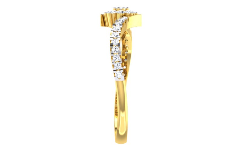 IGI Certified Natural Diamond Women's Ring 14K/18K Fine White and Yellow Gold