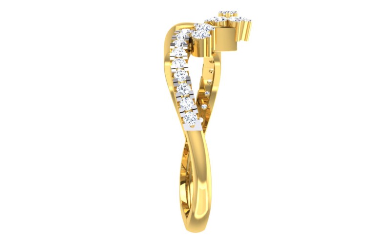 IGI Certified Natural Diamond Women's Ring 14K/18K Fine White and Yellow Gold