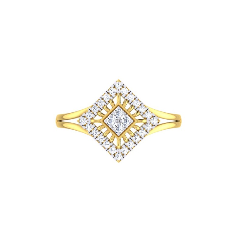 IGI Certified Natural Diamond Women's Ring 14K/18K Fine White and Yellow Gold