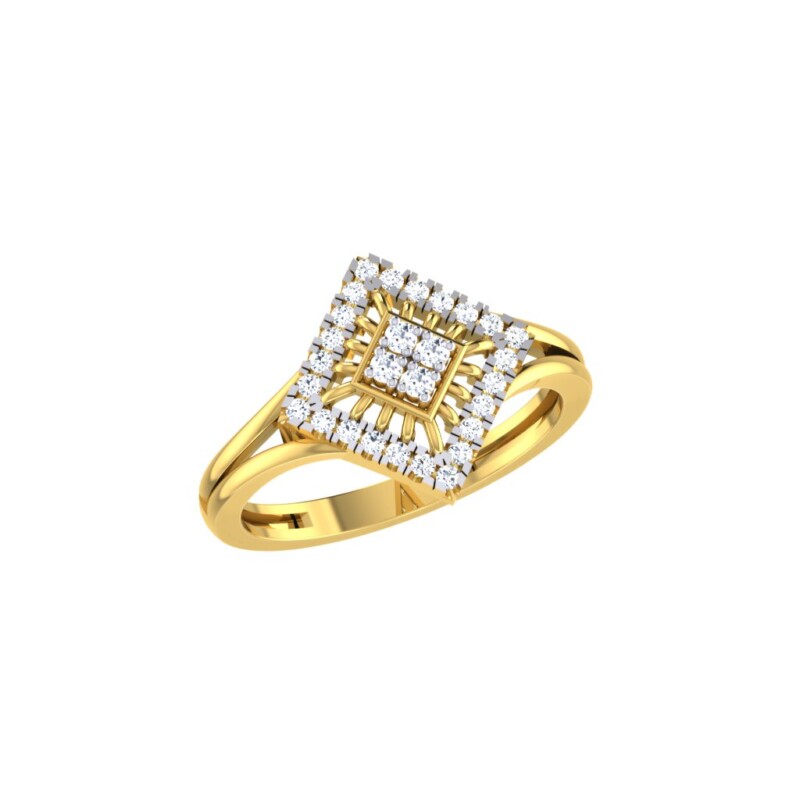 IGI Certified Natural Diamond Women's Ring 14K/18K Fine White and Yellow Gold