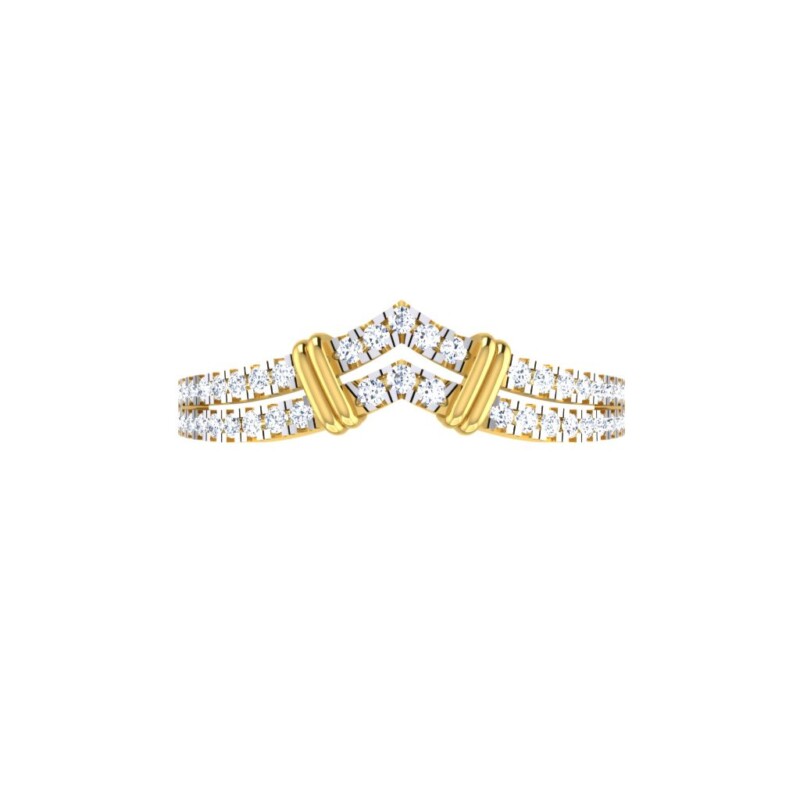 IGI Certified Natural Diamond Women's Ring 14K/18K Fine White and Yellow Gold