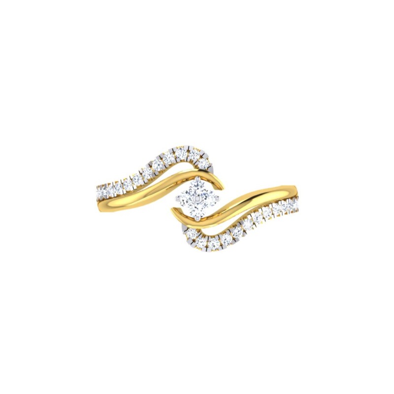 IGI Certified Natural Diamond Women's Ring 14K/18K Fine White and Yellow Gold