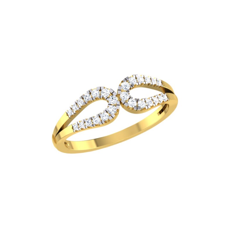 IGI Certified Natural Diamond Women's Ring 14K/18K Fine White and Yellow Gold