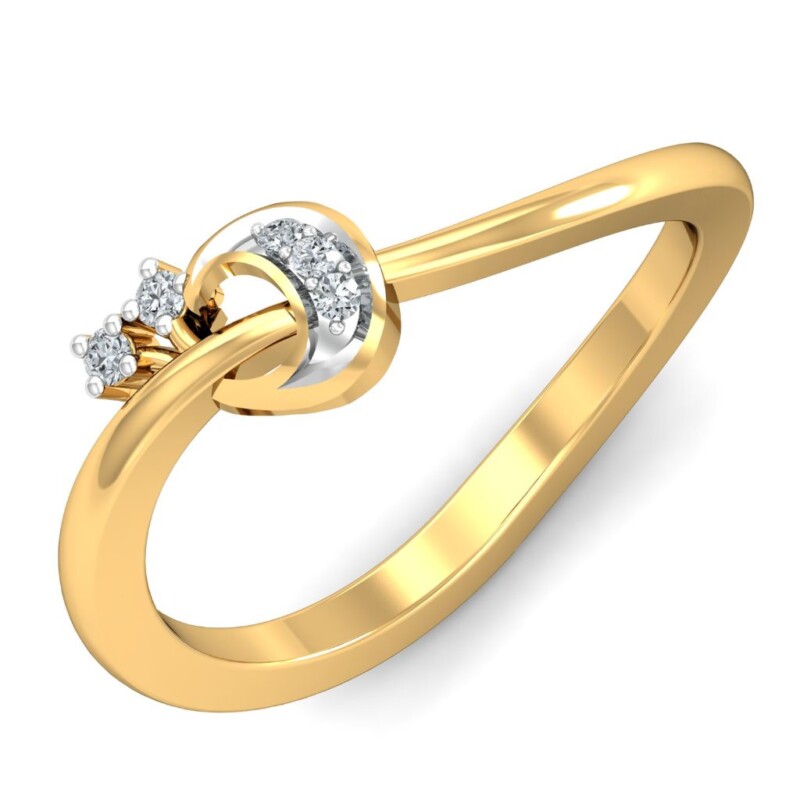 IGI Certified Natural Diamond Women's Ring 14K/18K Fine White and Yellow Gold