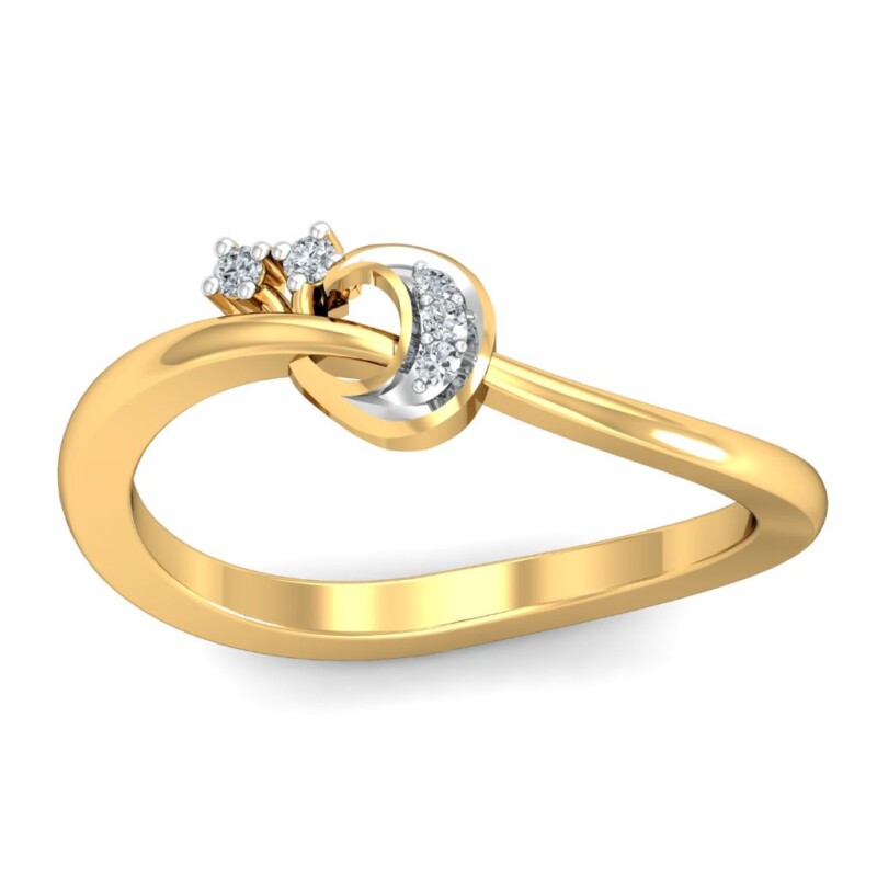 IGI Certified Natural Diamond Women's Ring 14K/18K Fine White and Yellow Gold