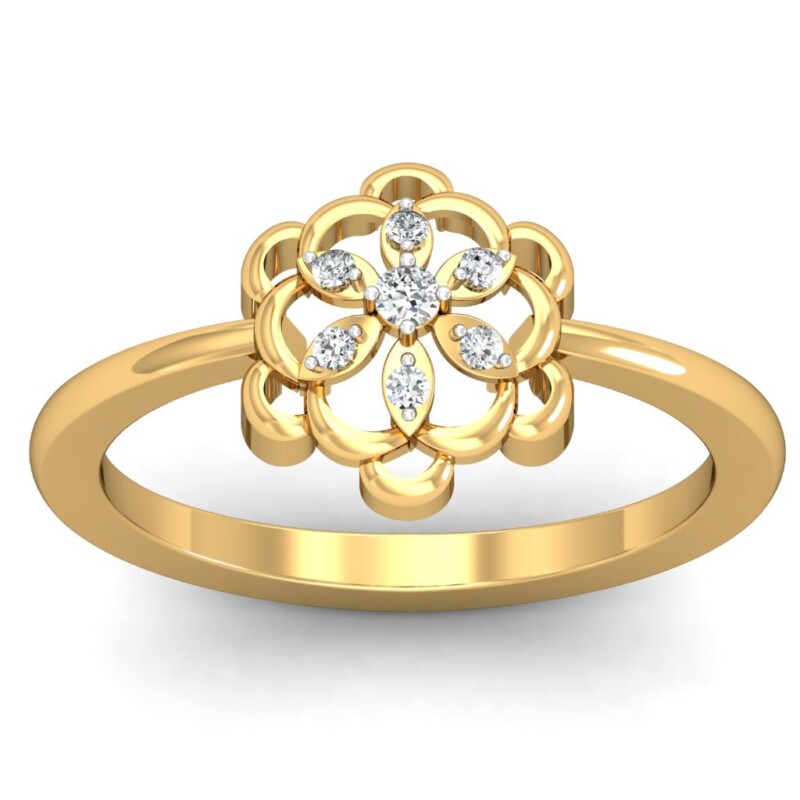 IGI Certified Natural Diamond Women's Ring 14K/18K Fine Yellow Gold