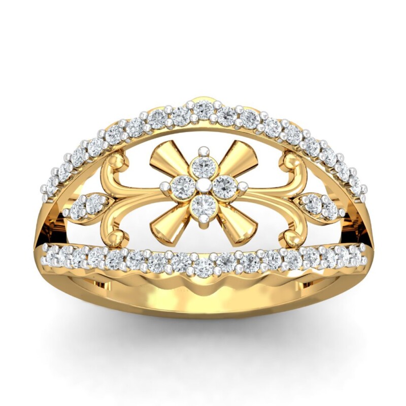 IGI Certified Natural Diamond Women's Ring 14K/18K Fine Yellow Gold