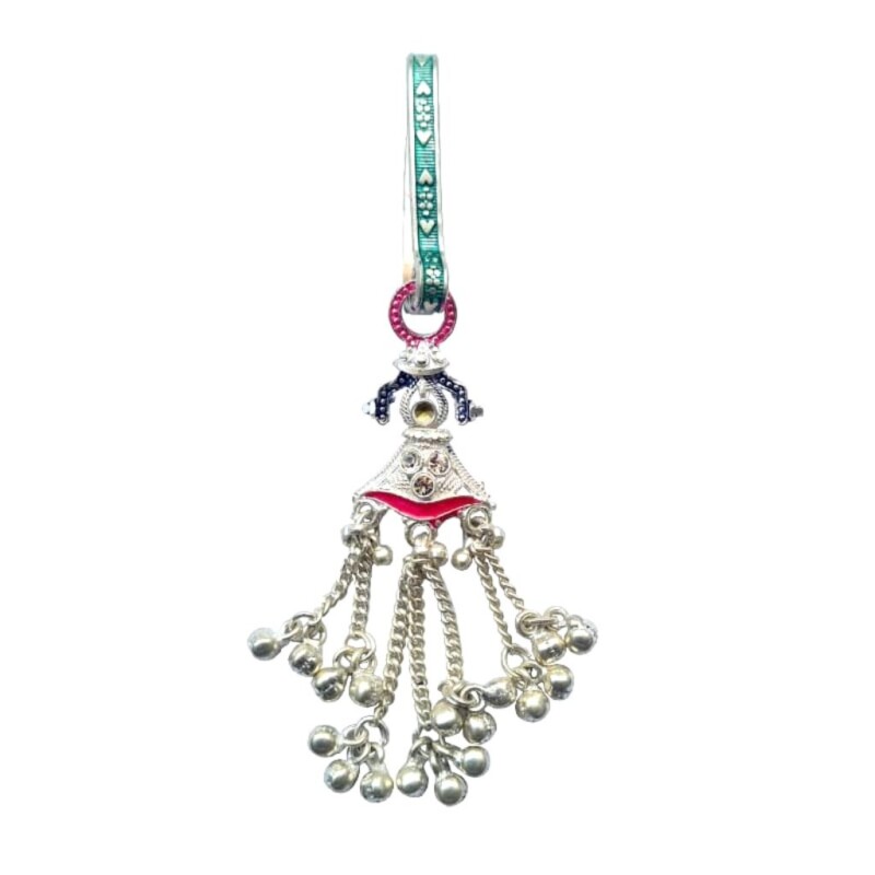 Solid Pure 925 Sterling Silver Indian Saree Waist Keychain Holder ...