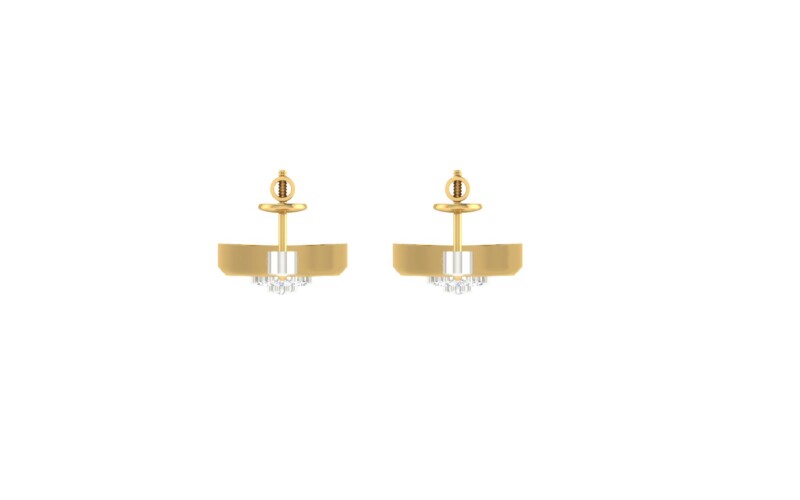 IGI Certified Natural Diamond 14/18K Fine Gold Earring White & Yellow Gold