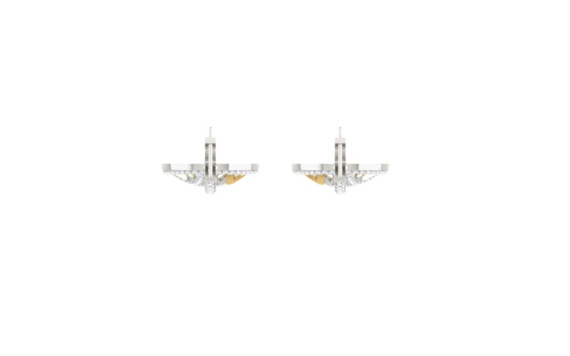 IGI Certified Natural Diamond 14/18K Fine Gold Earring White & Yellow Gold