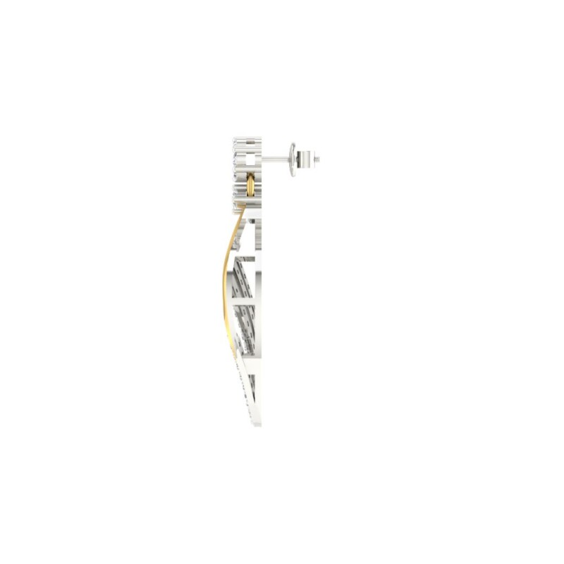 IGI Certified Natural Diamond 14/18K Fine Gold Earring White & Yellow Gold