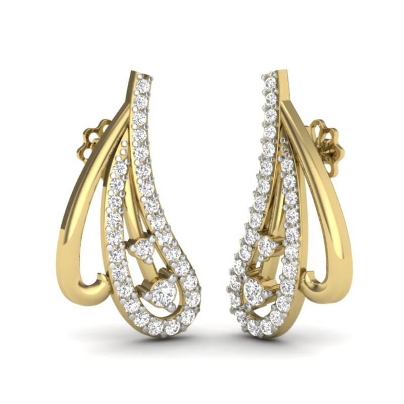 IGI Certified Natural Diamond Women's Earring 14K/18K Fine Yellow Gold