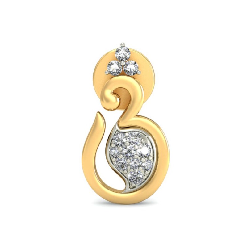 IGI Certified Natural Diamond 14/18K Fine Gold Earring White & Yellow Gold