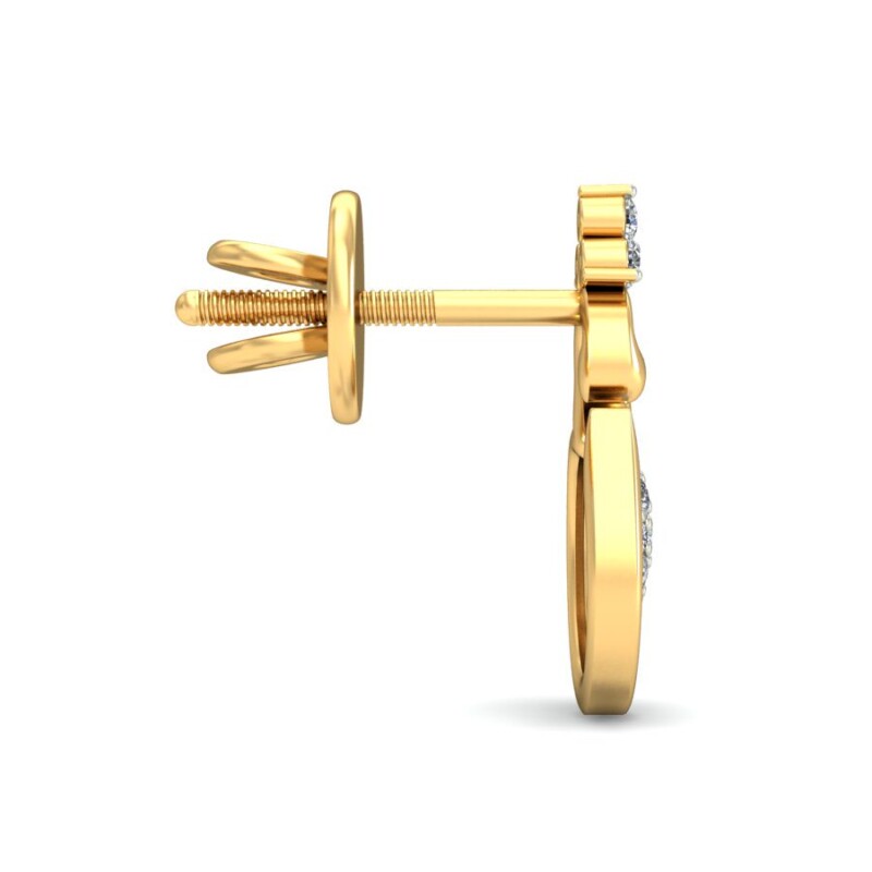 IGI Certified Natural Diamond 14/18K Fine Gold Earring White & Yellow Gold