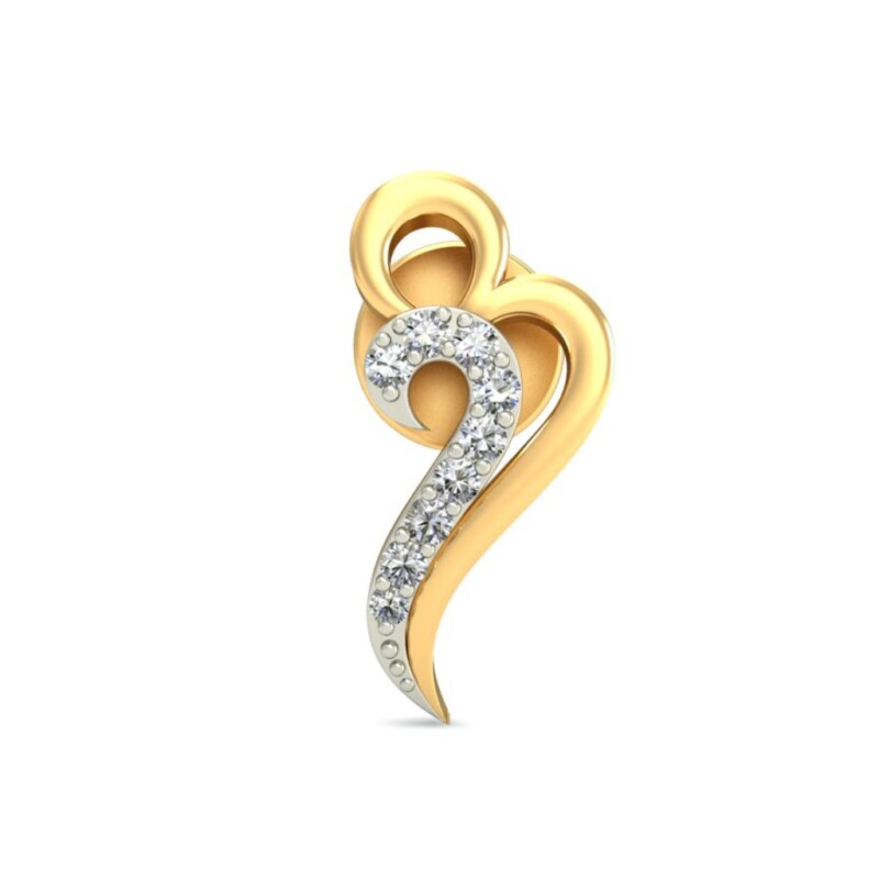 IGI Certified Natural Diamond 14/18K Fine Gold Earring White & Yellow Gold