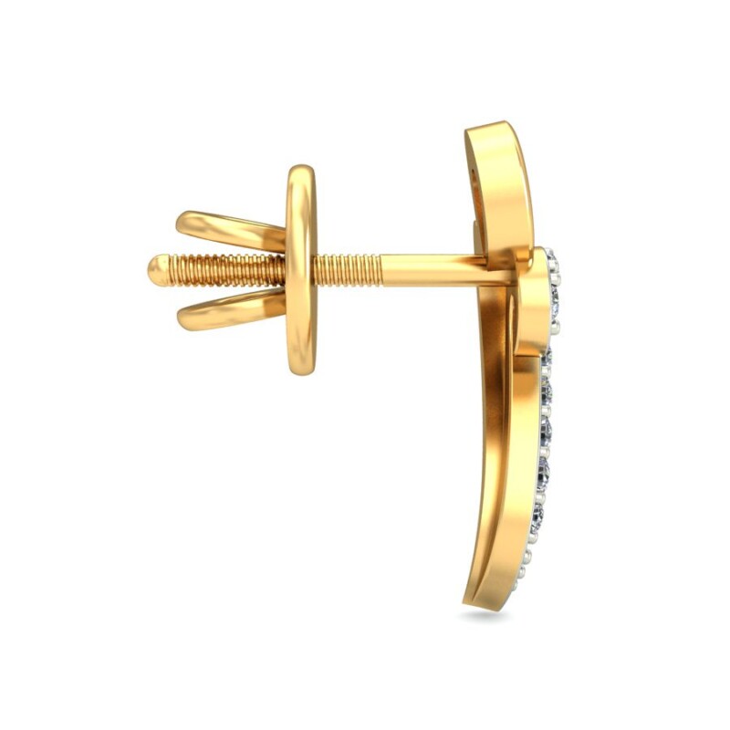 IGI Certified Natural Diamond 14/18K Fine Gold Earring White & Yellow Gold