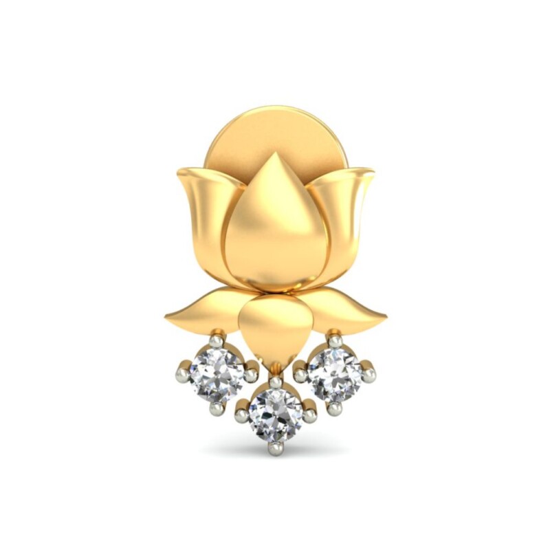 IGI Certified Natural Diamond 14/18K Fine Gold Earring Yellow Gold