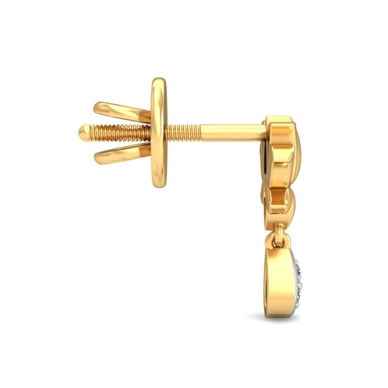 IGI Certified Natural Diamond 14/18K Fine Gold Earring White & Yellow Gold