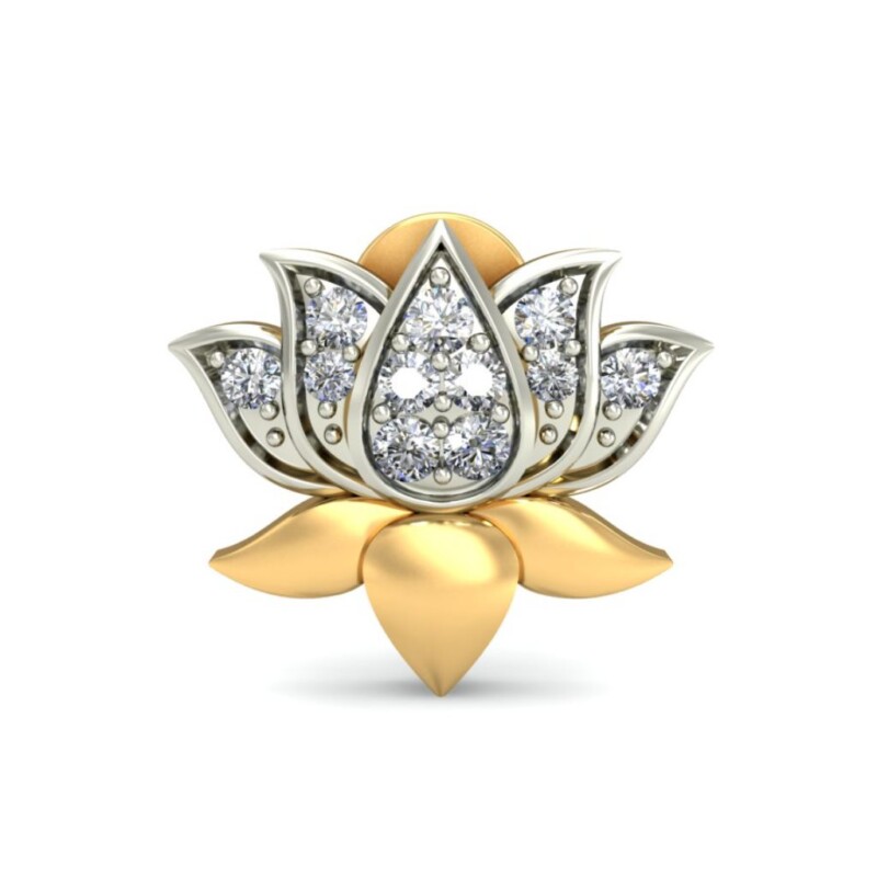 IGI Certified Natural Diamond 14/18K Fine Gold Earring White & Yellow Gold