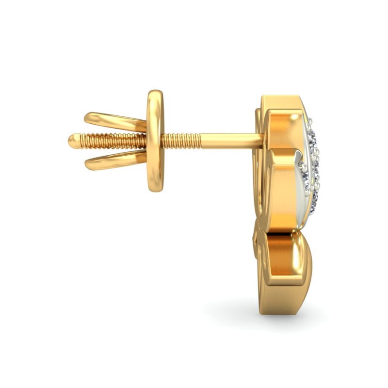 IGI Certified Natural Diamond 14/18K Fine Gold Earring White & Yellow Gold