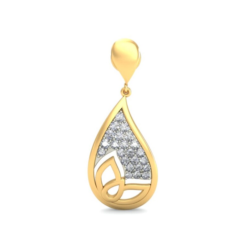 IGI Certified Natural Diamond 14/18K Fine Gold Earring White & Yellow Gold