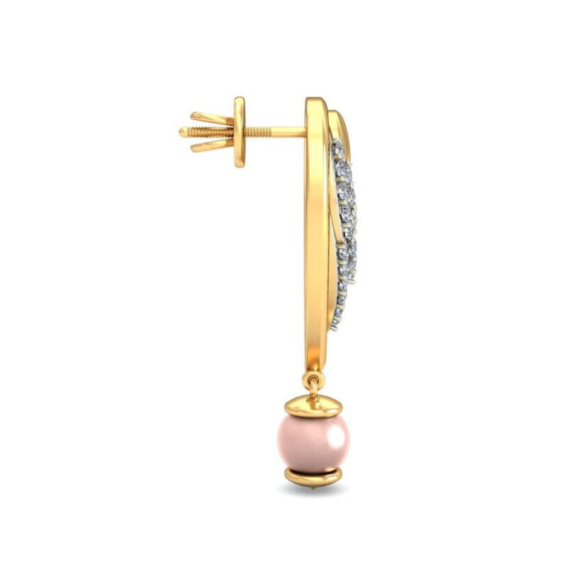 IGI Certified Natural Diamond 14/18K Fine Gold Earring White & Yellow Gold