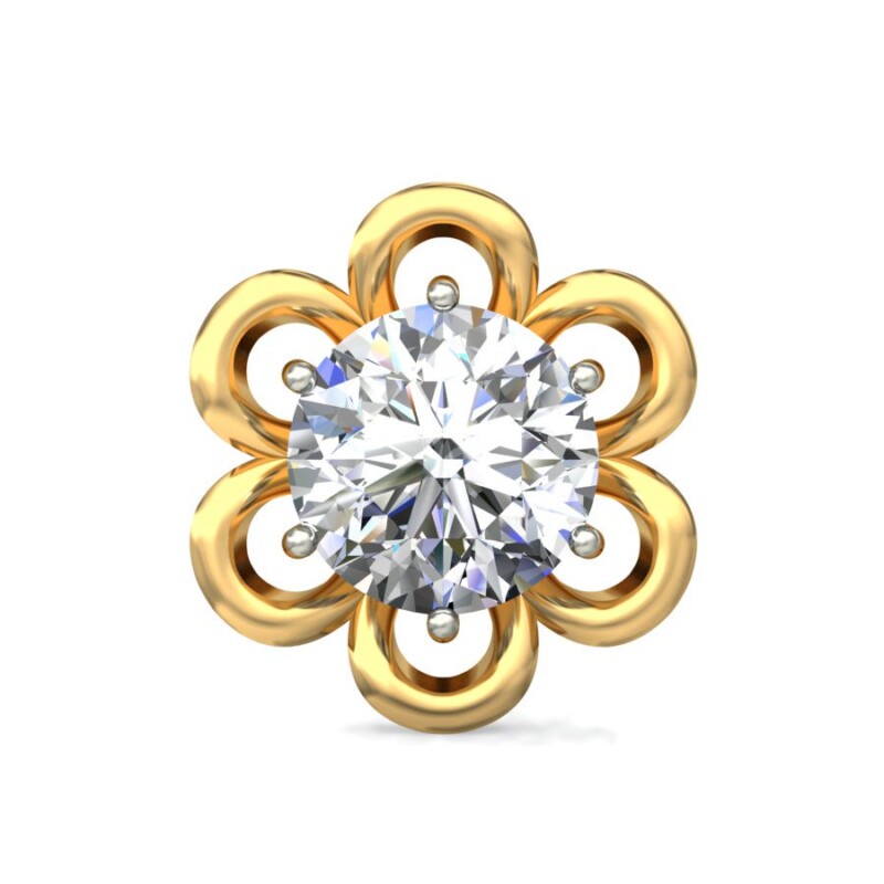 IGI Certified Natural Diamond 14/18K Fine Gold Earring White & Yellow Gold