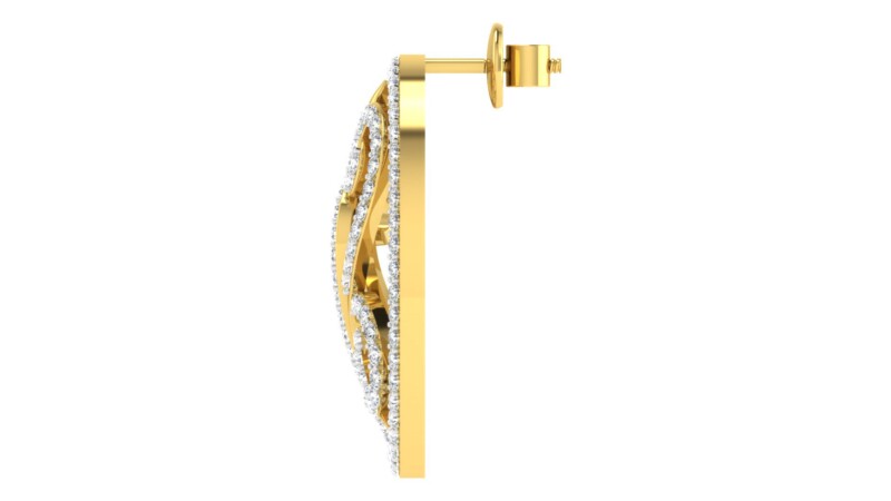 IGI Certified Natural Diamond 14/18K Fine Gold Earring Yellow Gold