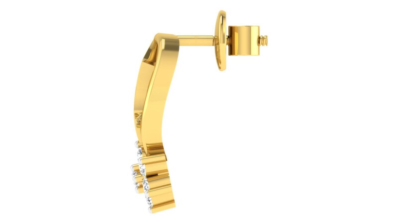 IGI Certified Natural Diamond 14/18K Fine Gold Earring Yellow Gold