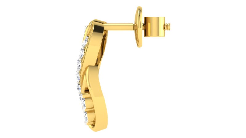 IGI Certified Natural Diamond 14/18K Fine Gold Earring Yellow Gold