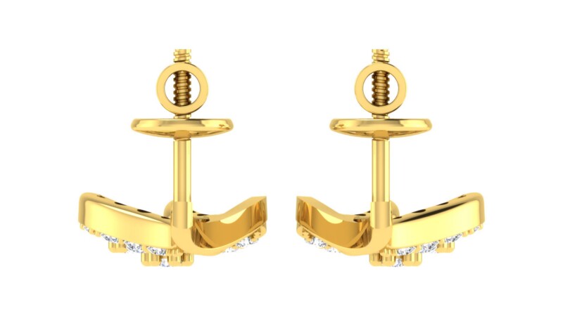 IGI Certified Natural Diamond 14/18K Fine Gold Earring Yellow Gold