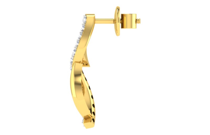 IGI Certified Natural Diamond 14/18K Fine Gold Earring Yellow Gold