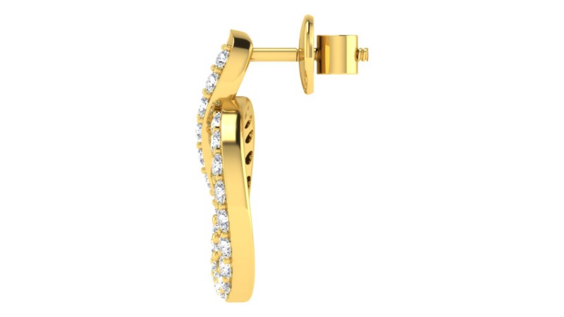 IGI Certified Natural Diamond 14/18K Fine Gold Earring Yellow Gold