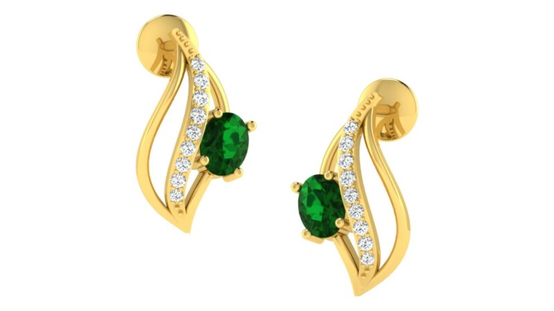 IGI Certified Natural Diamond 14/18K Fine Gold Earring Yellow Gold