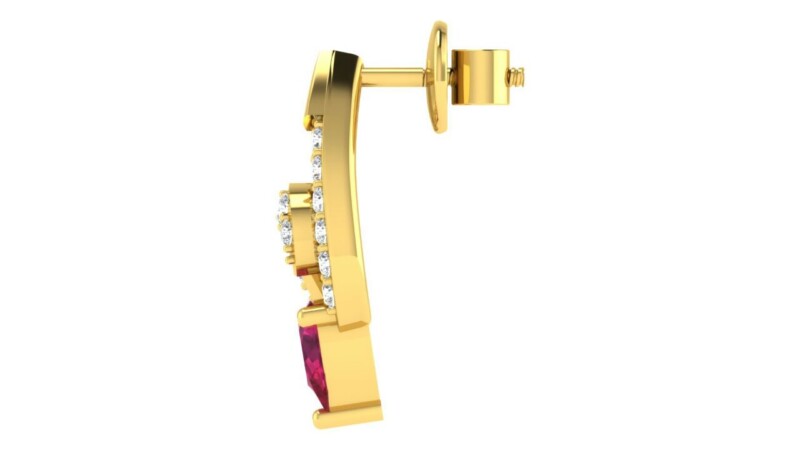 IGI Certified Natural Diamond 14/18K Fine Gold Earring Yellow Gold