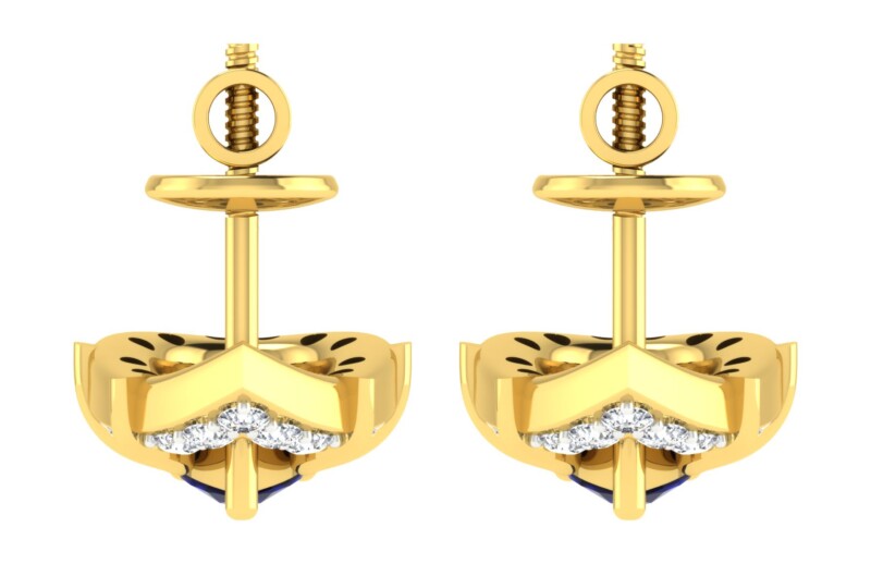 IGI Certified Natural Diamond 14/18K Fine Gold Earring Yellow Gold