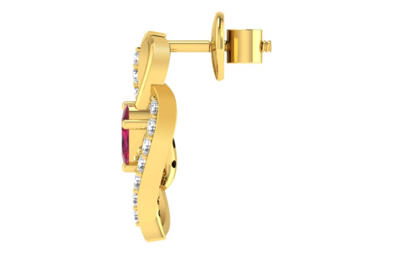 IGI Certified Natural Diamond 14/18K Fine Gold Earring Yellow Gold