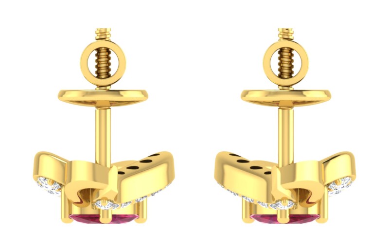 IGI Certified Natural Diamond 14/18K Fine Gold Earring Yellow Gold