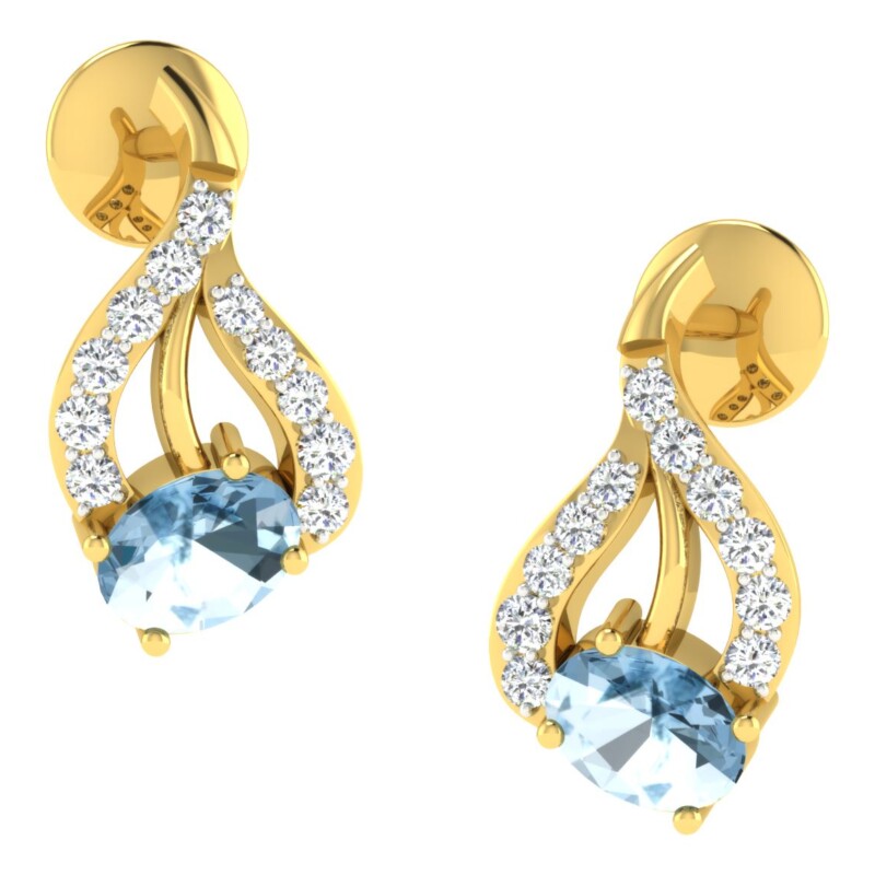 IGI Certified Natural Diamond 14/18K Fine Gold Earring Yellow Gold