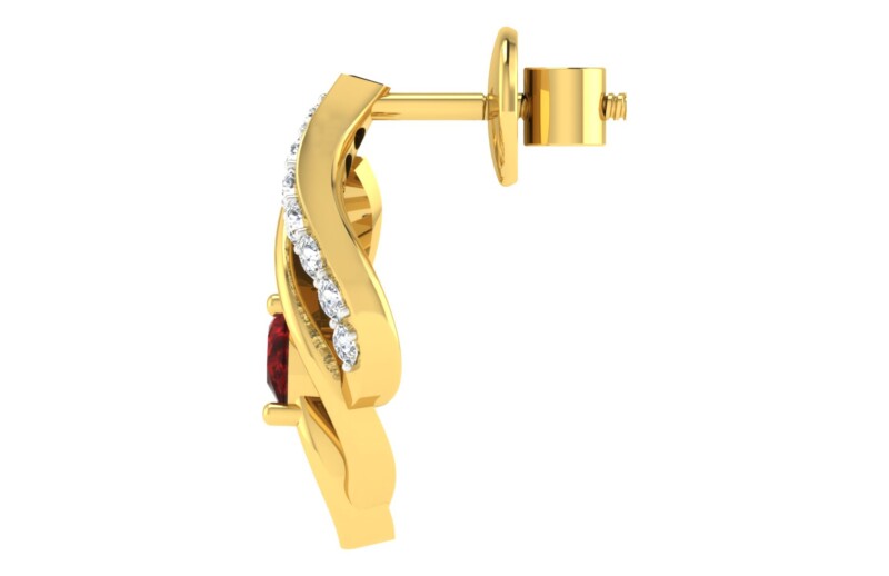 IGI Certified Natural Diamond 14/18K Fine Gold Earring Yellow Gold