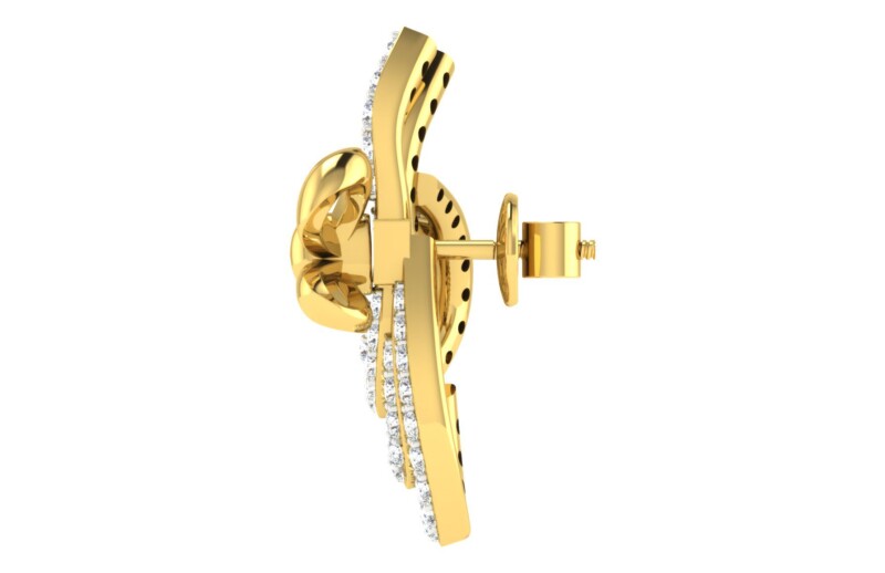 IGI Certified Natural Diamond 14/18K Fine Gold Earring Yellow Gold